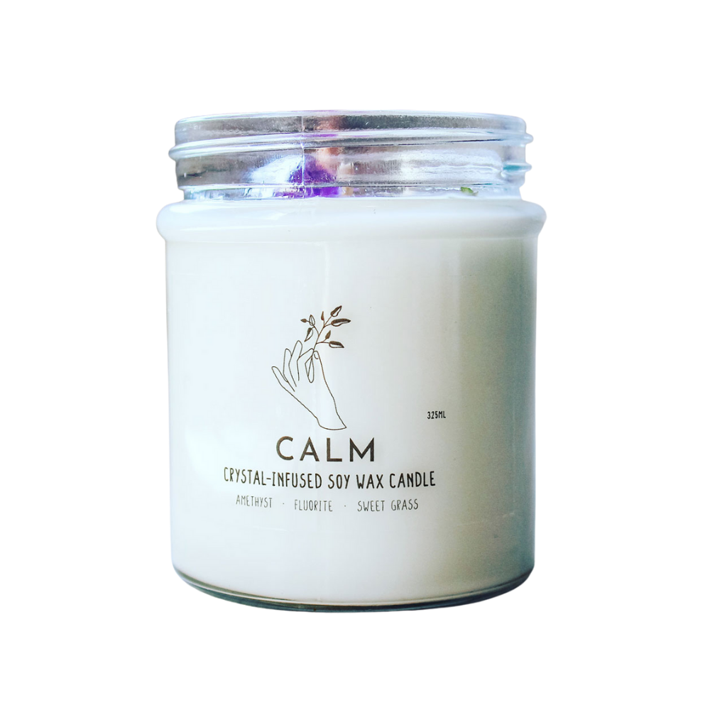 Crystal Infused Candle - Calm - 1pc - Yogavni