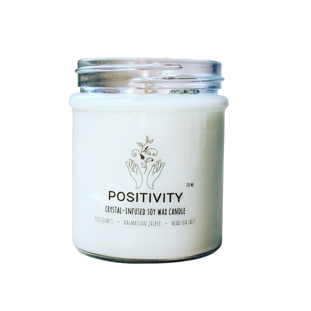 Crystal Infused Candle - Positivity - 1pc - Yogavni