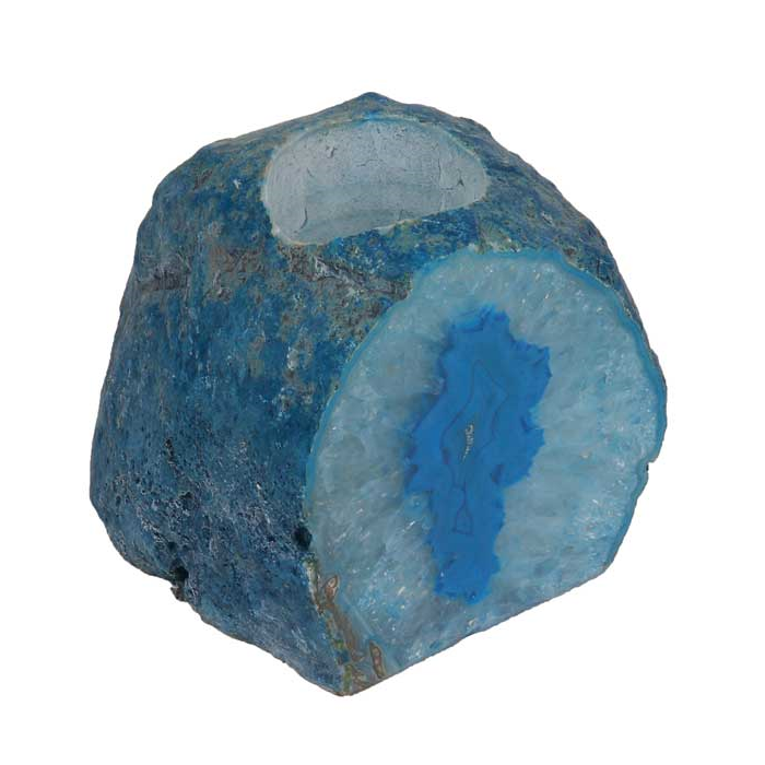 Crystals - Blue Agate - Candle Holder - Yogavni