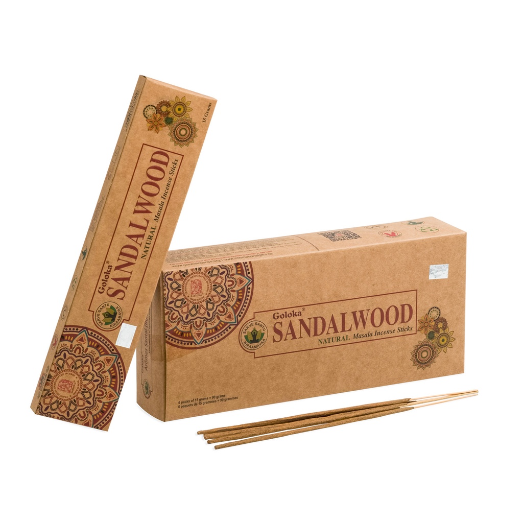 Incense Sticks - Natural Sandalwood 90g - Goloka