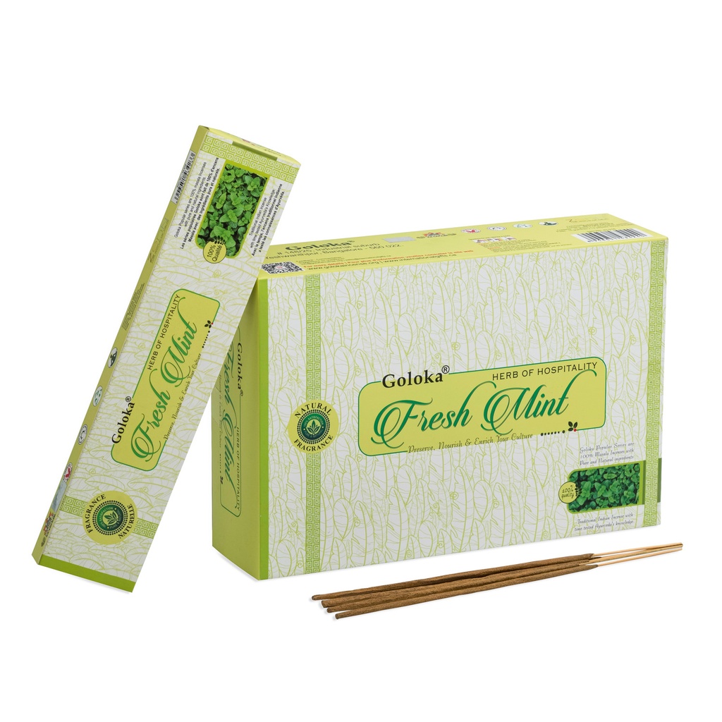 Incense Sticks - Fresh Mint 180g - Goloka