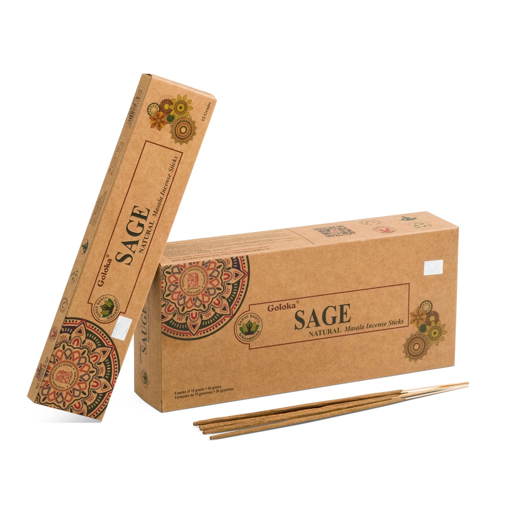 Incense Sticks - Natural Sage 90g - Goloka