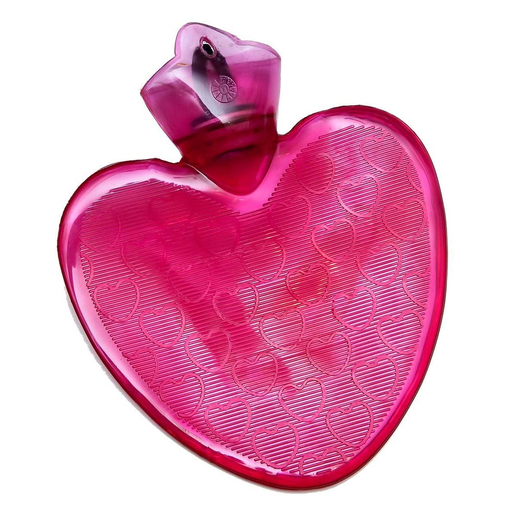 Hot Water Bottle - Heart Shaped - Red - 1pc - Relaxus