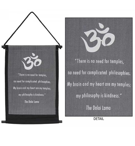 [638872908355] Banner - There is No Need for Temples Dalai Lama - Grey - 1pc - Yogavni