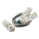 Smudging Set - Abalone Shell approx 5.5in/14cm and 3 Small White Sage Wands - Yogavni