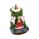 Incense Cone Burner - Backflow Buddha with Lotus - 1pc - Yogavni 