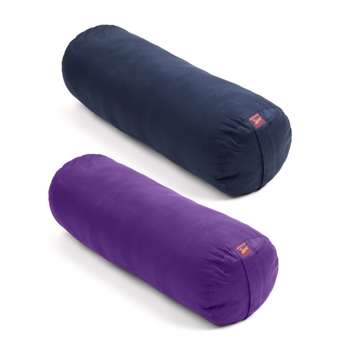 Yoga Bolster - Large Cylindrical Round Microfibre Cover Cotton Filled - Yogavni