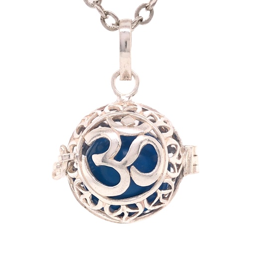 [638872904890] Jewellery Pendant - OM Design Ball - Silver - Yogavni