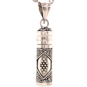 Jewellery Pendant - Perfume Prayer Pill Box Diamond Design - Silver - Yogavni