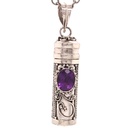Jewellery Pendant - Perfume Prayer Pill Box with Side Stone - Yogavni
