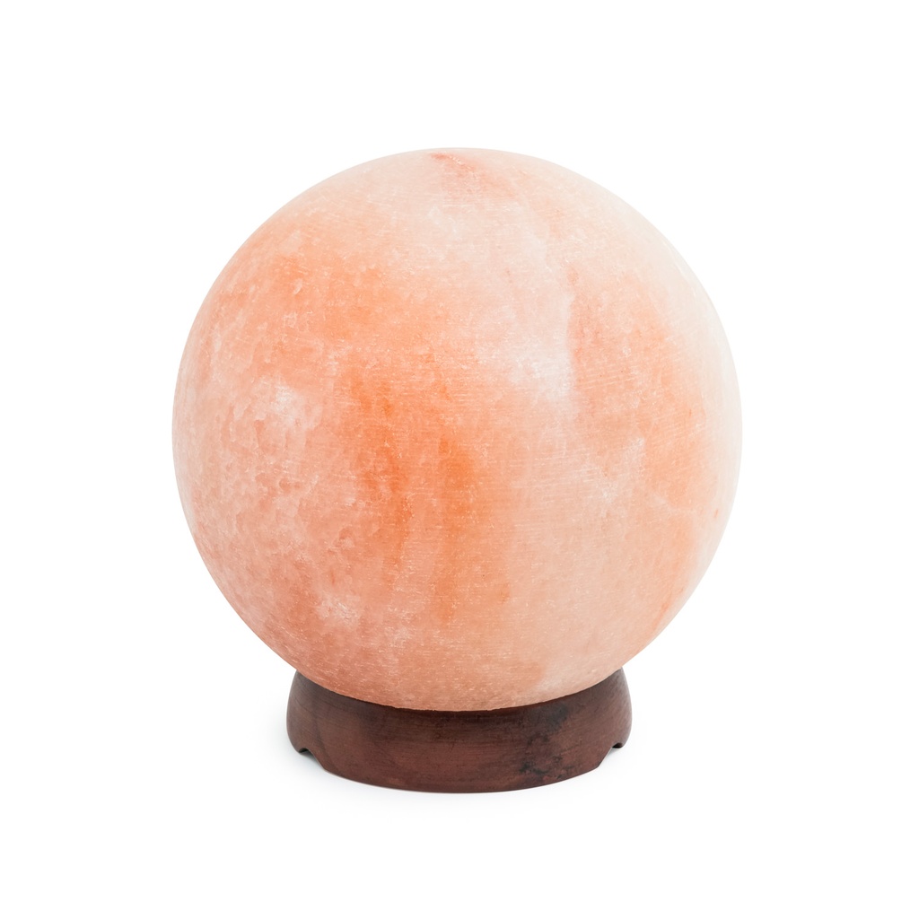 Himalayan Salt Lamp - Sphere Medium 6in/15cm Diam&amp; Bulb - Yogavni