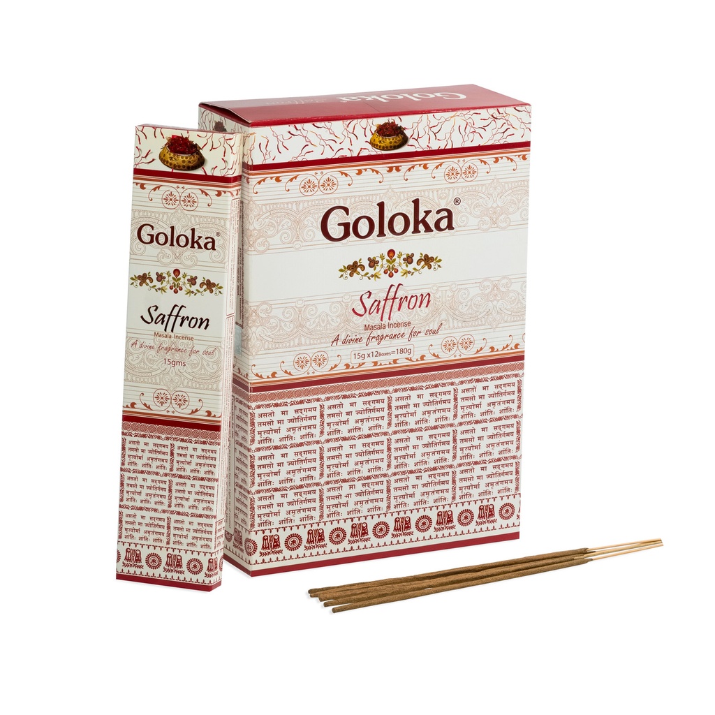 Incense Sticks - Premium Saffron 180g - Goloka