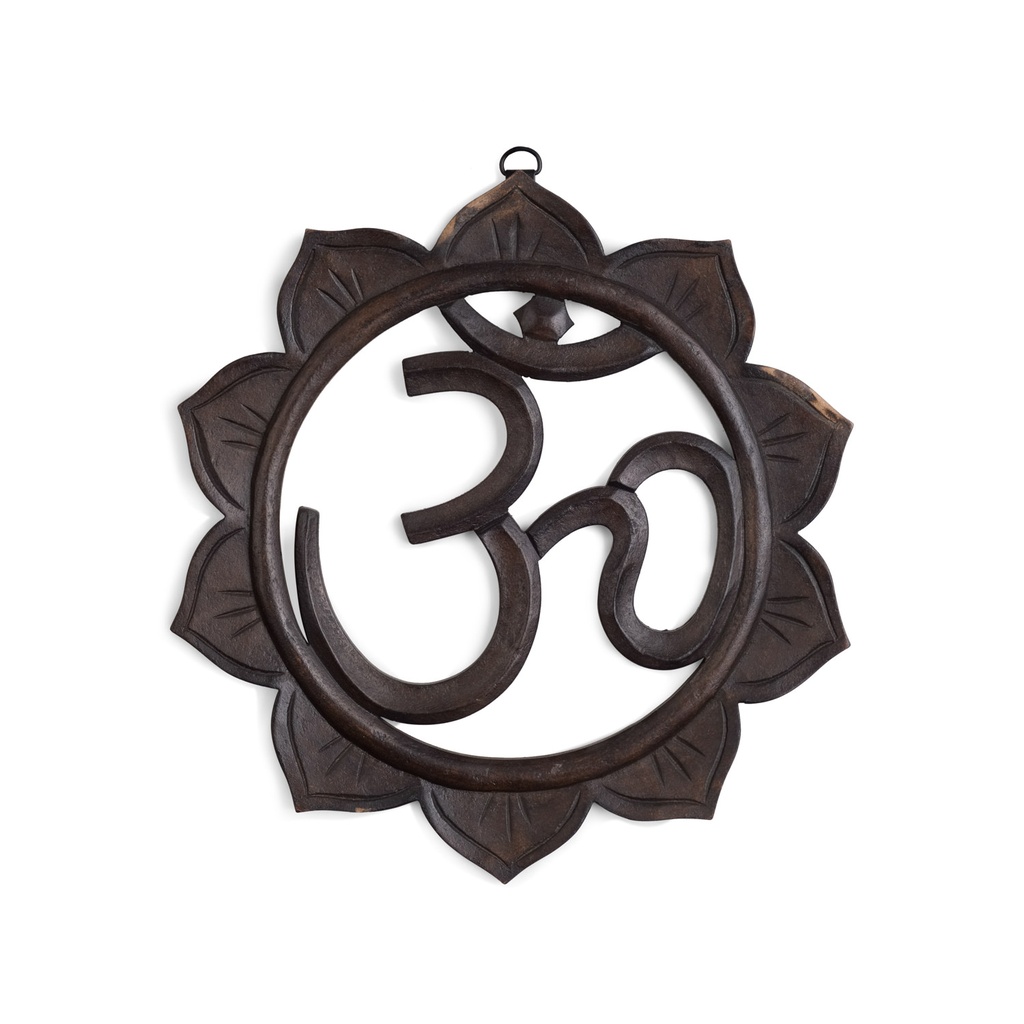 Wall Plaque - OM Symbol Inside a Lotus - Yogavni