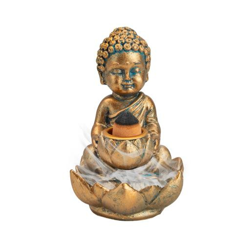 Incense Cone Burner - Backflow Buddha on Lotus - 1pc - Yogavni 