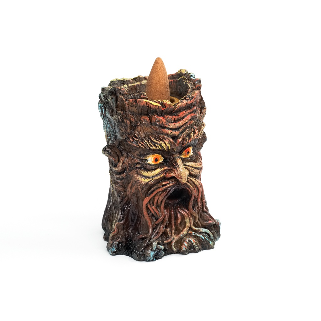 Incense Cone Burner - Backflow Old Man Carved on a Tree - 1pc - Yogavni 