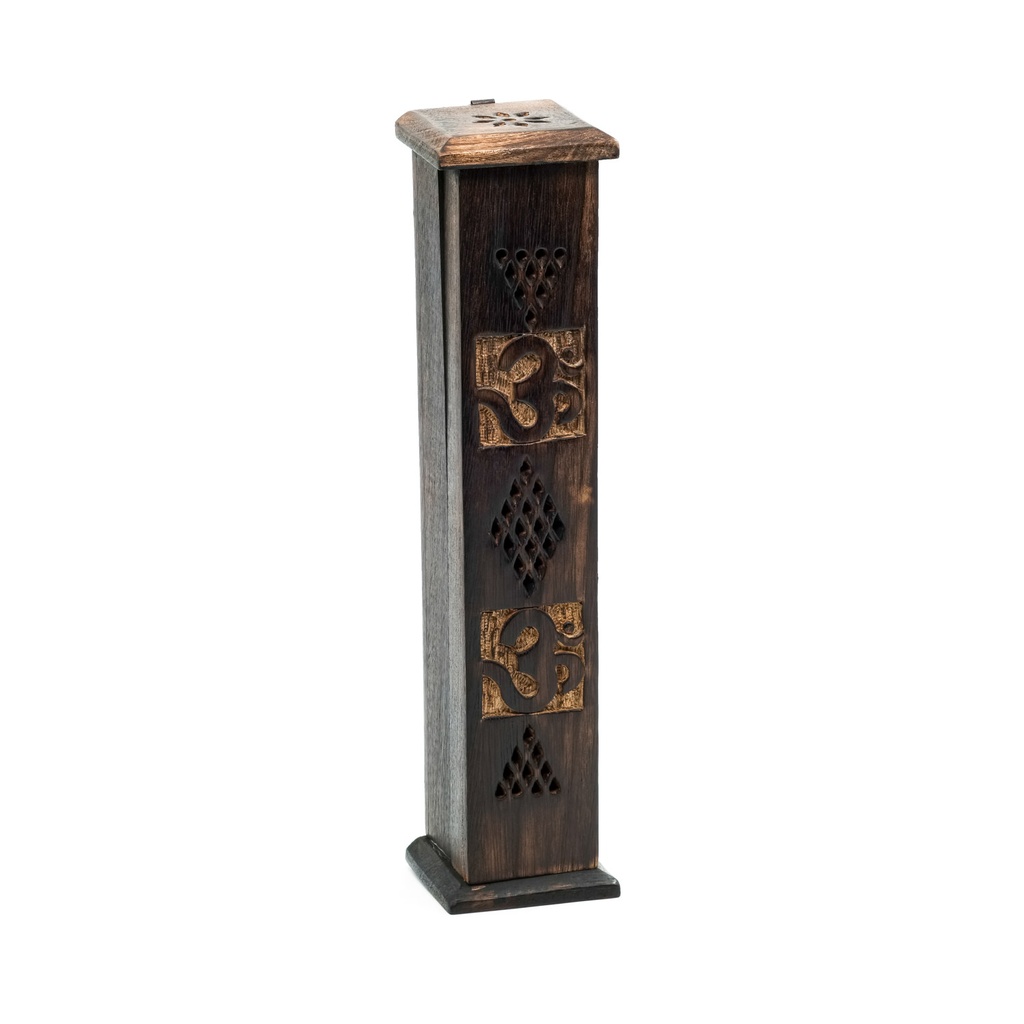 Incense Holder - Wall Mounted Wood OM Mantra - 1pc - Yogavni 
