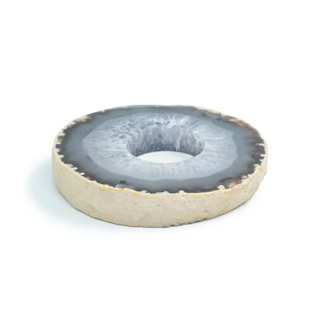 Crystals - Natural Agate - Sliced Candle Holder - Yogavni
