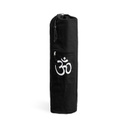 [617037782641] Yoga Mat Bag - Cotton Canvas Drawstring Closure Embroidered OM - Yogavni (Black)