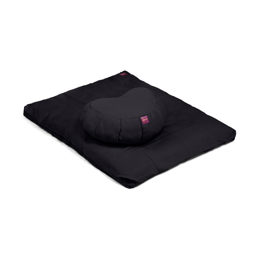 Meditation Kit - Zabuton and Cotton Filled Crescent Zafu - 2pc - Yogavni