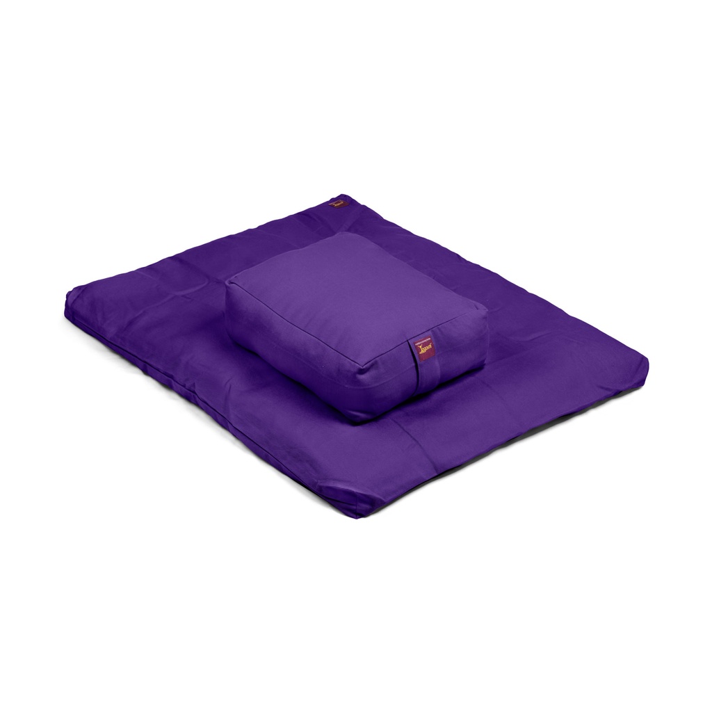 Meditation Kit - Zabuton and Cotton Filled Rectangular Zafu - 2pc - Yogavni