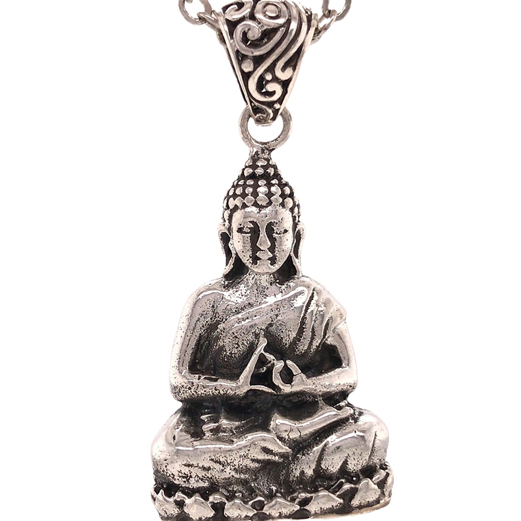 Jewellery Pendant - Meditating Buddha - Silver - Yogavni