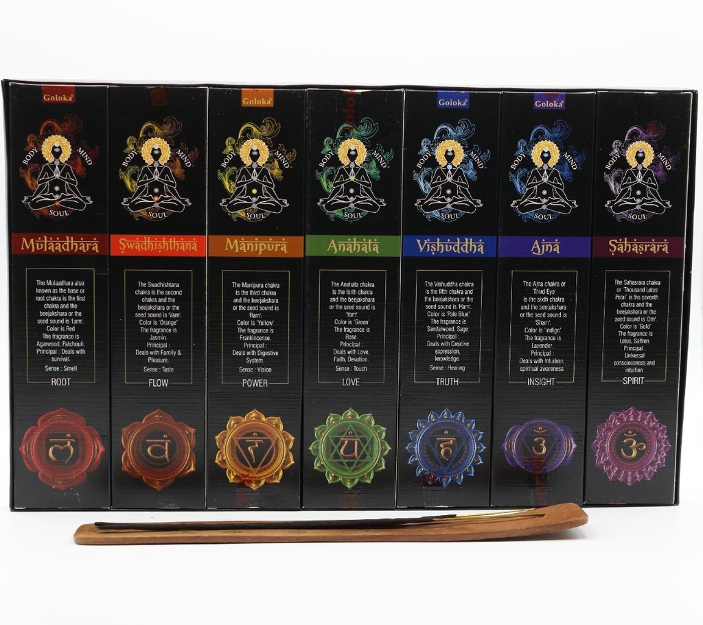 Incense Pack - GOLOKA | Chakra 7 | Adjustable Head Burner | 8pc