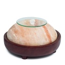 Himalayan Salt Lamp - Domed Oil Diffuser Wood Base - Yogavni