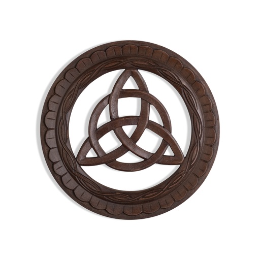 [638872927455] Wall Plaque - Wood Celtic Triquetra 12in/30cm - 1pc - Yogavni