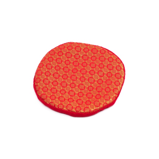 [638872899882] Singing Bowl Pad - Silk Round 5.5in/14cm - Red - 1pc - Yogavni