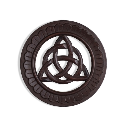 [690847360179] Wall Plaque - Triquerta 6in/15cm Wood - 1pc - Yogavni 