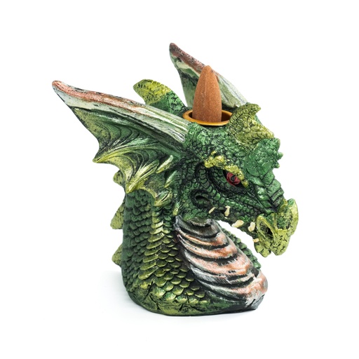 [614234754822] Incense Cone Burner - Backflow Dragon Head Green - 1pc - Yogavni 