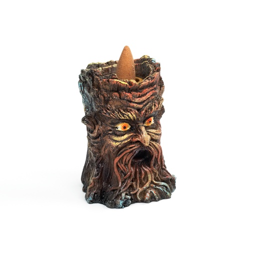 [614234754709] Incense Cone Burner - Backflow Old Man Carved on a Tree - 1pc - Yogavni 