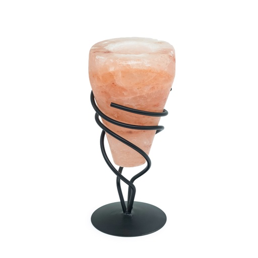 [638872917210] Himalayan Salt Tea Candle Holder - Cone with Stand - Yogavni
