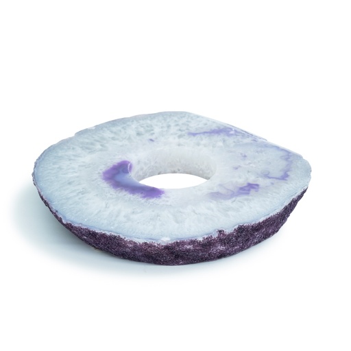 [638872911720] Crystals - Purple Agate - Sliced Candle Holder - Yogavni