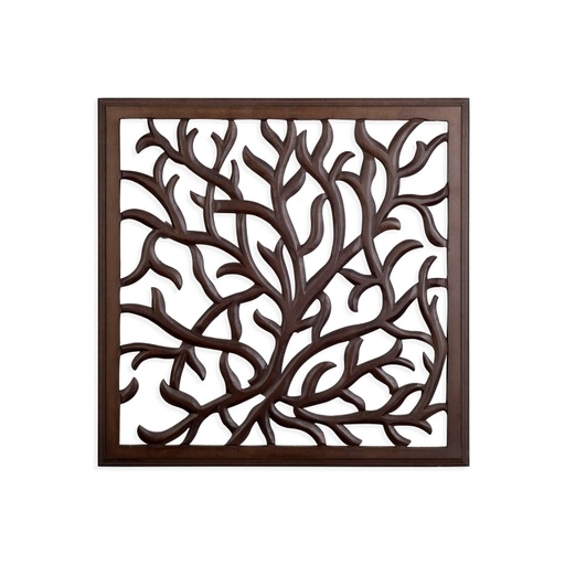 [638872927424] Wall Plaque - Tree Branches Square 24in x 24in/60cm x 60cm Wood - 1pc - Yogavni 