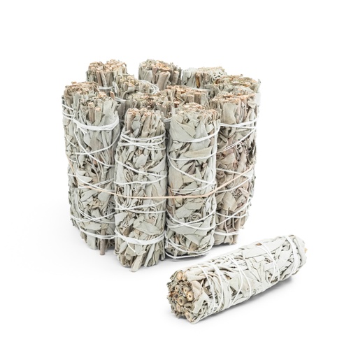 [638872924195] White Sage - Wand Small - 4in/10cm - 40pc - Yogavni