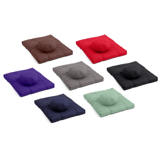 Meditation Kit - Zabuton and Buckwheat Filled Round Zafu - 2pc - Yogavni