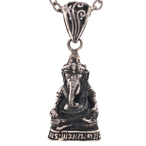 [8906051430549] Lord Ganesha Pendant in Silver.