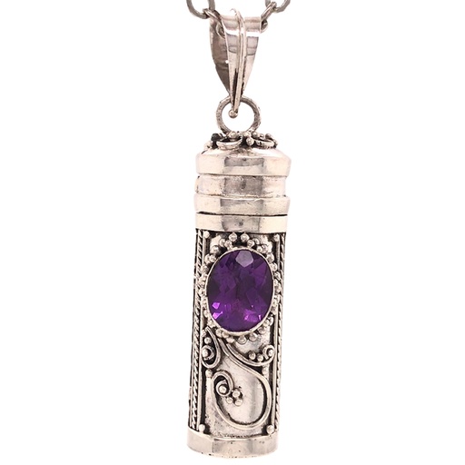 [638872904944] Jewellery Pendant - Perfume Prayer Pill Box with Side Stone - Yogavni
