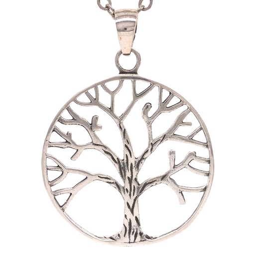 [638872905019] Jewellery Pendant - Tree of Life with Roots Cut Through - Silver - Yogavni