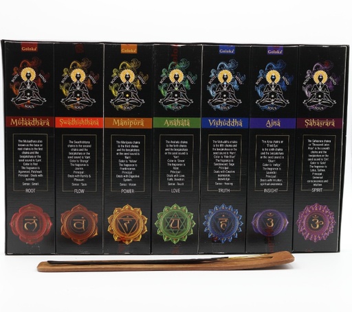 [628068694001] Incense Pack - GOLOKA | Chakra 7 | Adjustable Head Burner | 8pc